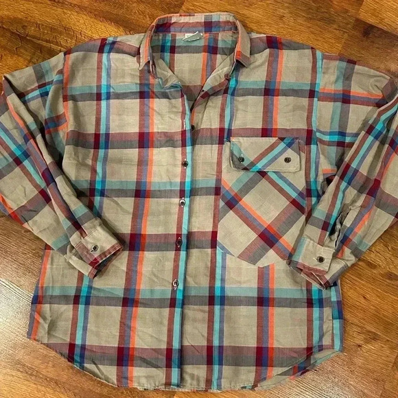 Vintage 80s Wrangler Misses Striped Shirt Button Down Ladies Size S Made in USA - Picture 1 of 8